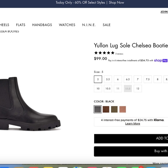 Nine West Chelsea Boots, Black leather, Size 9 - Picture 12 of 12